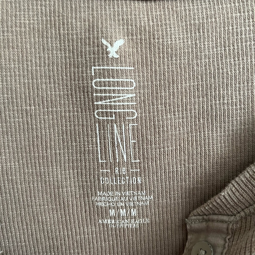 AEO Ribbed Long Line 3/4 Tee - Picture 3 of 6